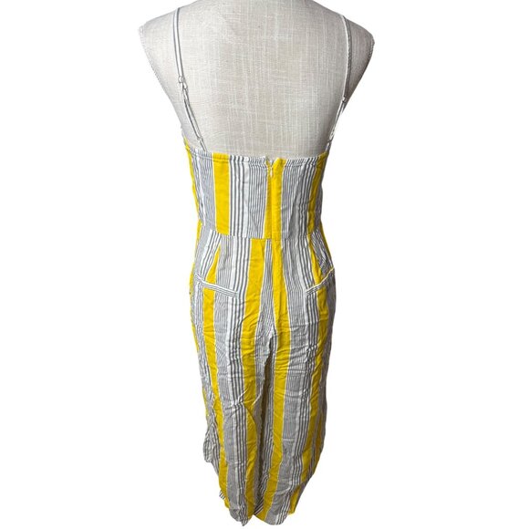 Shein Yellow & White Striped Jumpsuit L - Picture 4 of 12